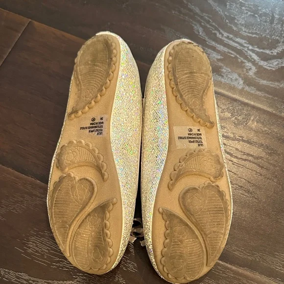 Girls Jellypop Sparkle Gold Flats - Picture 6 of 6
